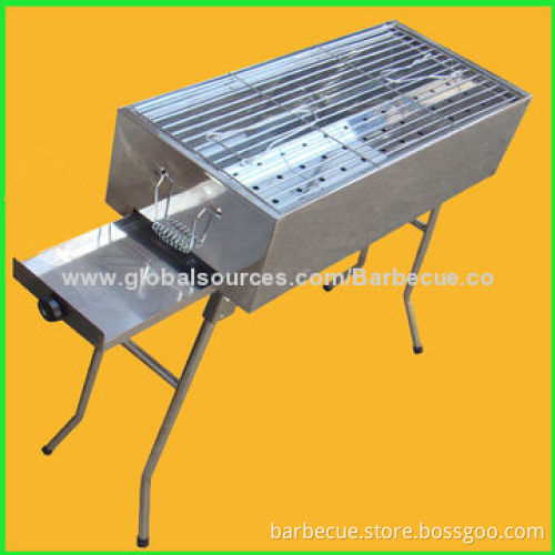 Foldable BBQ Grill, Ash Tray, Made of Stainless Steel, Easy to Clean